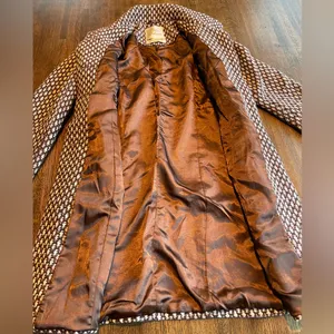 Urban Behavior Wool Peacoat Cream Brown Purple Classic Preppy size xs thumbnail 3