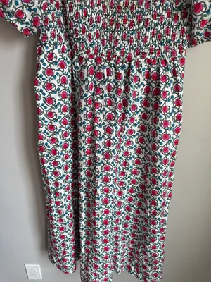 NEW Boden Sky Smocked Linen Midi Dress 16-18 thumbnail 6