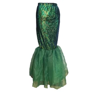FUNNA Green Sequin Mermaid Tail Costume Maxi Skirt NWT XL thumbnail 13