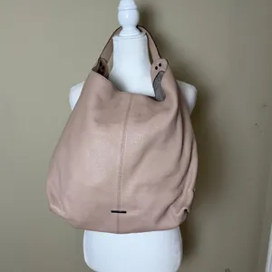 REBECCA MINKOFF Leather Hobo Slouch Neutral Blush Beige Large Bag Purse thumbnail 2