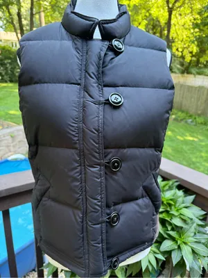 J.Crew Puffer And Waterfowl Down Vest Jacket Womens S Small Black Zip Button thumbnail 2