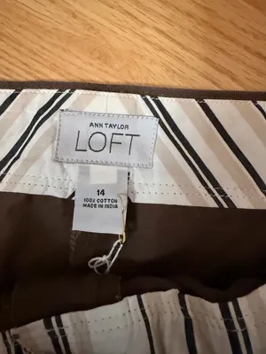 LOFT Brown Cotton Blend Bermuda Shorts thumbnail 2