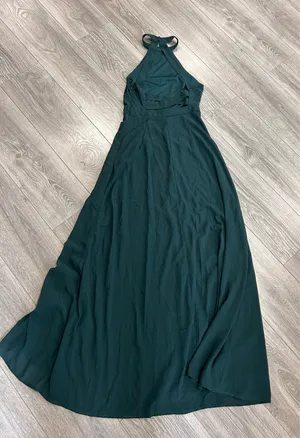 New Lulus Confidently Emerald Backless Halter Maxi Dress Size Small MSRP $99 thumbnail 11