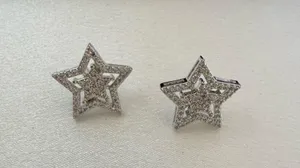 CZ Star Stud Earrings for Men Women Streetwear Punk Hip Hop Unisex Style thumbnail 2