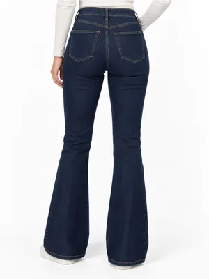 LOFT The Slim Flare Jeans Dark Wash Front Seam Size 28/6 thumbnail 12