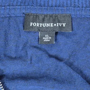 Fortune + Ivy Womens Navy Blue Quarter Zip Pullover Sweater‎ XL 1725T57 thumbnail 5