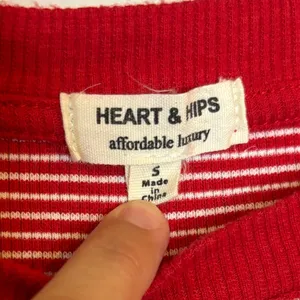 Heart & Hips Red Striped Cropped Long Sleeve Top Size Small thumbnail 4