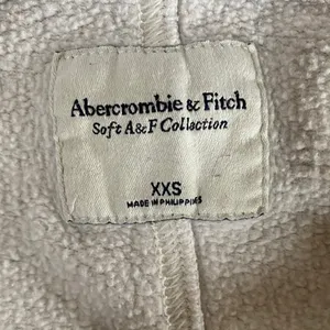 Abercrombie Fitch Lace Up Cropped Sweatshirt Light Grey XXS Soft‎ A&F Collection thumbnail 3