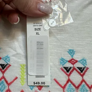 Westbound White Blouse with Multicolor Embroidery NWT Women’s XL thumbnail 6
