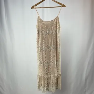 NWT Eli + Ali by Anthropologie Twilight‎ Lace Dress in Silver Size Medium thumbnail 4
