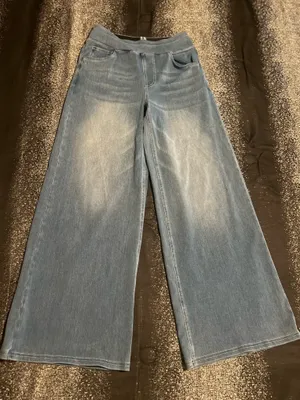 Womens small Halara Flex High Waisted Pockets Baggy Wide Leg Washed Casual Jean thumbnail 2
