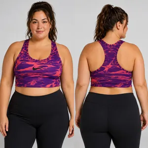 Nike Pro Dri-FIT Purple Pink Abstract Racerback Unlined Sports Bra Women's XL thumbnail 2