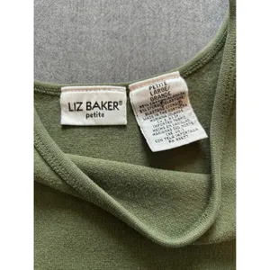 Liz Baker Petite Womens Large Tank Top Olive Green Scoop Neck Cotton Lycra thumbnail 6