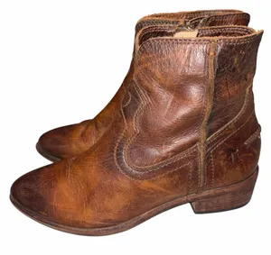 Frye Distressed Brown Leather Ray Seam Western Short Boots 5.5 thumbnail 1