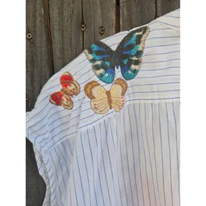 3J Workshop Johnny Was Tunic Dress Striped Floral Embroidered Boho size XL thumbnail 6