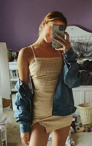 Garage Yellow Plaid Mini Dress thumbnail 1