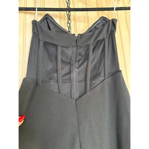 NWOT Lulus Iconic Arrival Black Strapless Bustier Mermaid Maxi Dress Party Sz S thumbnail 6