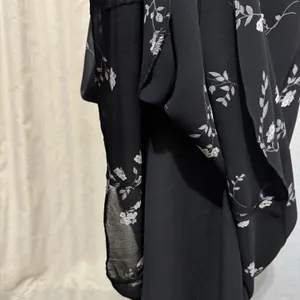 Vintage Jones New York Dress Womens 10 Black Chiffon Floral Maxi Y2K Fairy‎ Goth thumbnail 5