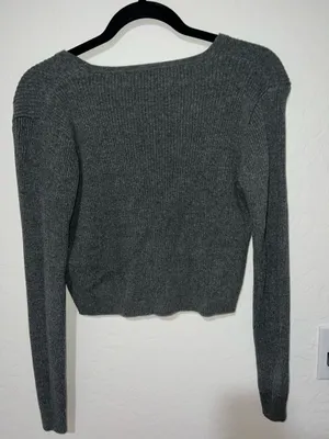 Brandy Melville gray button up long sleeve  thumbnail 3