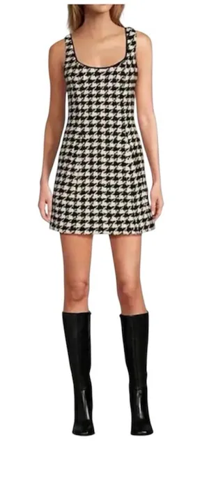 Antonio Melani Macy Wool Blend Houndstooth Square Neck Mini Sheath Dress Size 4 thumbnail 1