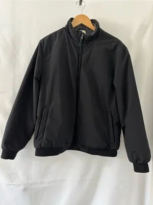 Y2K 2000s Faded Glory Men's Black Fleece-Lined Utility Bomber Jacket Size M⁠ thumbnail 3