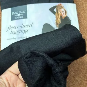 Britt’s Knits Black Fleece-Lined Leggings thumbnail 2