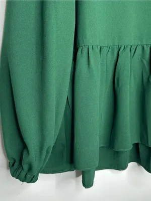 Pomander Place Tuckernuck NEW!! Carlota Peplum Blouse Hunter Green XS thumbnail 7