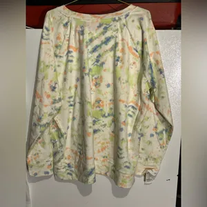 Evri Ladies Sweatshirt Cream White With Pastel Tie Dye Pattern size 1X. NWT. thumbnail 7