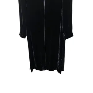 Worth Vintage 90s‎ Black Long Midi Velvet OpenFront Duster Jacket Size 6 thumbnail 3
