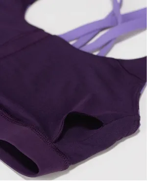 Lululemon Women’s 4 Purple Striped Strappy Energy Bra thumbnail 3