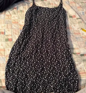 Brandy Melville Black and White Floral Mini Dress thumbnail 1