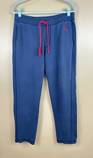 Y2K Abercrombie & Fitch Womens Sweatpants Large Navy Red Moose Logo Vintage thumbnail 1