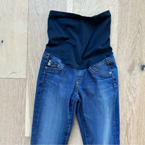 AG Adriano Goldschmied Maternity Baby Stretch Comfort Solid Wash Jeans Size 24 thumbnail 3