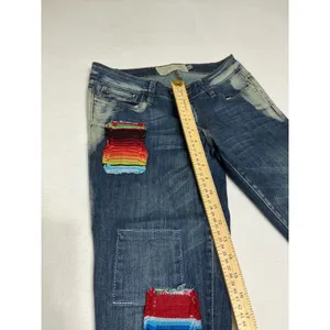 Free People Artisan De Luxe Patchwork Jeans 27 Serape Bandana Distressed Boho thumbnail 5