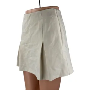 Elodie Beige Pleated High Rise Sports Golf Mini Flare A-Line Skort Skirt Size XS thumbnail 2