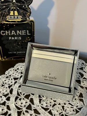 Kate Spade NWT Grey and White Card Holder thumbnail 4