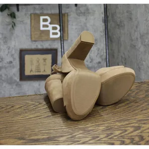 NWT Sun + Stone Womens Reeta Block Heel Platform Sandals Sand Stone Brown 10.5M thumbnail 6