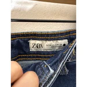Zara wide leg blue sailor jeans raw hem size‎ 2 thumbnail 3