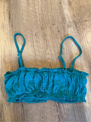 Billabong Teal Ruffle Bikini Top thumbnail 2