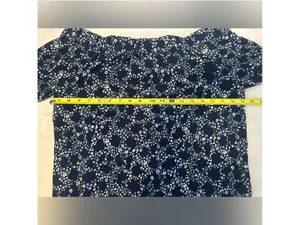 Michael Kors Navy Blue Floral Off Shoulder Blouse Womens XS thumbnail 9