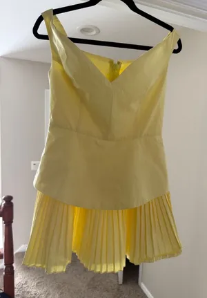 Showpo Butter Yellow Off the Shoulder Mini Dress thumbnail 1