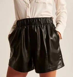 Abercrombie & fitch leather shorts size small thumbnail 1