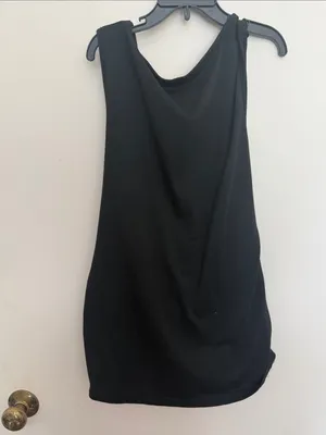 Black Women's Sleeveless Draped Tank Top,maternity top thumbnail 4