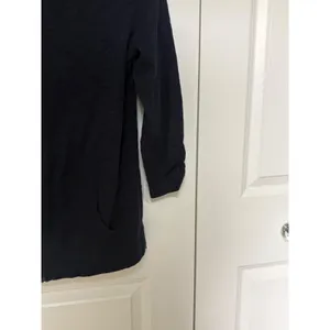Eddie Bauer Outdoor Navy Blue 100% Cotton Ruched 3/4 Sleeve Zip Up Hoodie M thumbnail 3