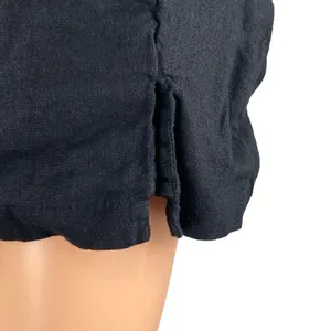 Abercrombie & Fitch Women's Black Linen High Rise Mini Flare A-Line Skirt Sz L thumbnail 2