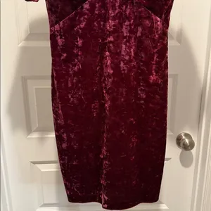 Guess‎ Burgundy Velvet Mini Dress Size 4 NWOT Whimsigoth Party Cocktail Glam thumbnail 4