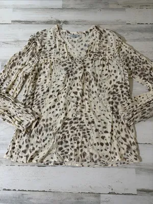 Rails Lydia Puma Animal Print Blouse Size XL thumbnail 2