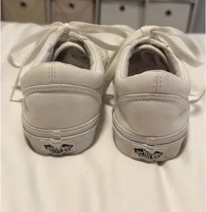 White Lace-Up Vans Shoes thumbnail 2