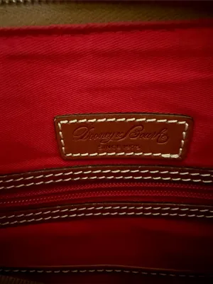 Vintage Dooney & Bourke “1975” Black Leather Shoulder Bag with Brown Trim thumbnail 10
