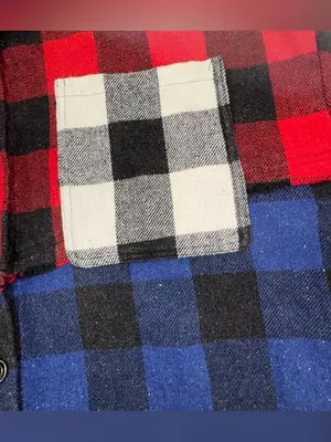 Oli & Hali Mixed Plaid Flannel Shacket Size Large Reworked Tiered Boho USA thumbnail 4